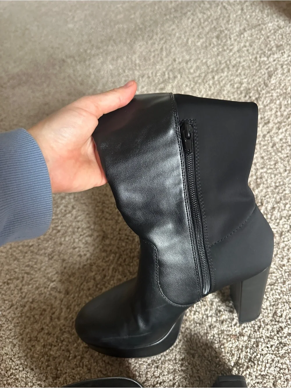 Women's Black Knee-High Platform Boots